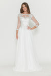 Load image into Gallery viewer, La Merchandise LN8171 Classy Embroidered Modest Long Sleeve MOB Gown - IVORY - LA Merchandise