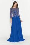 Load image into Gallery viewer, La Merchandise LN8171 Classy Embroidered Modest Long Sleeve MOB Gown - ROYAL BLUE - LA Merchandise