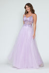 Load image into Gallery viewer, Wholesale Evening Dress V-Neck Beaded Sequin Formal Gown By LAF8183 - LILAC - Dress LAF