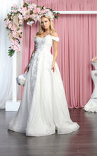 Load image into Gallery viewer, Off Shoulder Floral Bridal Ball Gown - LA154B - IVORY - LA Merchandise