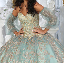 Load image into Gallery viewer, LA Merchandise LA200 Glitter Embroidery Detachable Ball Quince Gown