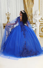 Load image into Gallery viewer, La Merchandise LA214 Cape Sleeves Glitter Corset Quinceanera Gown