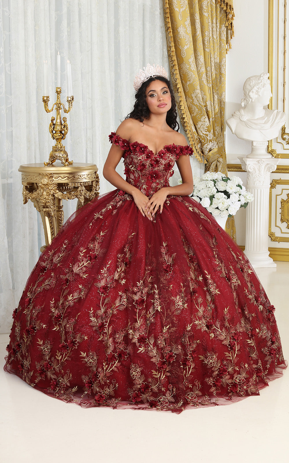 La Merchandise LA215 3D Floral Applique Quinceanera Ball Dress