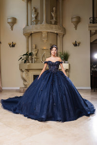 Wholesale Sweet 16 Dress Sequin 3D Floral Ball Dance Gown By LA278