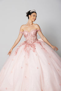 Wholesale Sweet 16 Dress Sequin 3D Floral Ball Dance Gown By LA278