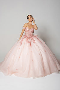Wholesale Sweet 16 Dress Sequin 3D Floral Ball Dance Gown By LA278