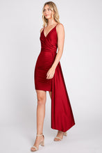 Load image into Gallery viewer, LA Merchandise LN3057 Simple V-Neck Wrap Short Bridesmaids Dress - - LA Merchandise