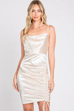 Load image into Gallery viewer, LA Merchandise LN3058 Fitted Adjustable Satin Hoco Cocktail Dress - CREAM - LA Merchandise
