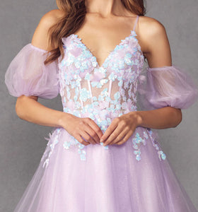 La Merchandise LAT901 Detachable Sleeves Butterfly A-line Short Dress - - LA Merchandise