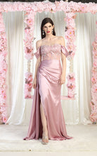 Load image into Gallery viewer, La Merchandise LA1977 Satin Embroidered Prom Gown - MAUVE - Dress LA Merchandise