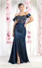 Load image into Gallery viewer, La Merchandise LA1977 Satin Embroidered Prom Gown - TEALBLUE - Dress LA Merchandise