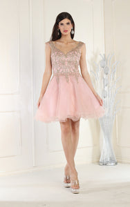 La Merchandise LA1984 Layered Homecoming Dress - BLUSH GOLD - LA Merchandise