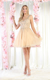 Load image into Gallery viewer, La Merchandise LA1984 Layered Homecoming Dress - CHAMPAGNE GOLD - LA Merchandise
