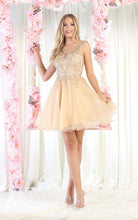 Load image into Gallery viewer, La Merchandise LA1984 Layered Homecoming Dress - CHAMPAGNE GOLD - LA Merchandise