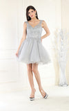 Load image into Gallery viewer, La Merchandise LA1984 Layered Homecoming Dress - SILVER SILVER - LA Merchandise