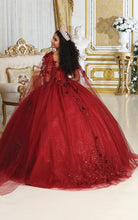 Load image into Gallery viewer, La Merchandise LA214 Cape Sleeves Glitter Corset Quinceanera Gown - - Dress LA Merchnadise