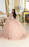 Load image into Gallery viewer, La Merchandise LA214 Cape Sleeves Glitter Corset Quinceanera Gown - - Dress LA Merchnadise
