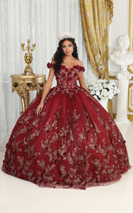 La Merchandise LA215 3D Floral Applique Quinceanera Ball Dress - - LA Merchnadise