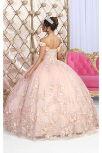 La Merchandise LA215 3D Floral Applique Quinceanera Ball Dress - - LA Merchnadise