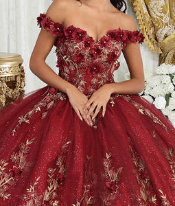 La Merchandise LA215 3D Floral Applique Quinceanera Ball Dress - - LA Merchnadise