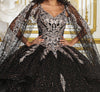 Load image into Gallery viewer, La Merchandise LA218 Embroidered Cape Sleeves Glitter Quince Ball Gown - - LA Merchnadise