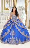 Load image into Gallery viewer, La Merchandise LA234 Embroidered Off Shoulder Corset Ball Gown - ROYAL GOLD - Dress LA Merchnadise