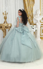 Load image into Gallery viewer, La Merchandise LA235 Detachable Cape Floral Quinceanera Sage Ball Gown - - LA Merchnadise