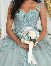 Load image into Gallery viewer, La Merchandise LA235 Detachable Cape Floral Quinceanera Sage Ball Gown - - LA Merchnadise
