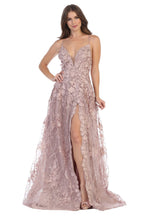 Load image into Gallery viewer, La Merchandise LA7738 Sexy Open Back floral dress with high front slit - Mauve - LA Merchandise