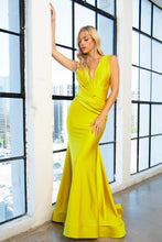 Load image into Gallery viewer, La Merchandise LAA370 Simple Strethcy Bodycon Mermaid Prom Dress - Yellow - LA Merchandise