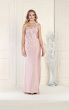 Load image into Gallery viewer, La Merchandise LAA388C One Shoulder Cape Long Floral Evening Gowns - DUSTY ROSE - LA Merchandise