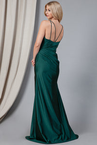 La Merchandise LAA391 Long Simple Stretchy Bridesmaids Gown w/ Slit - - LA Merchandise