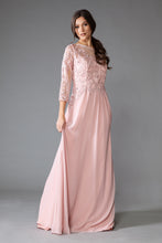 Load image into Gallery viewer, La Merchandise LAA7043 3/4 Sleeve Embroidered Mother Of The Bride Gown - DUSTY ROSE - Dress LA Merchandise