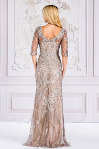 La Merchandise LAA7045 Lace Applique Mother of The Bride Evening Gown - - Dress LA Merchandise