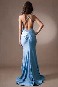 La Merchandise LAATM1018 Lace Applique Stretchy Prom Long Formal Dress - - Dress LA Merchandise