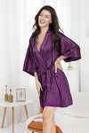Load image into Gallery viewer, La Merchandise Women's Satin Short Bridal Party Robe - - Masks LA MERCHANDISES
