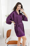 Load image into Gallery viewer, La Merchandise Women's Satin Short Bridal Party Robe - - Masks LA MERCHANDISES