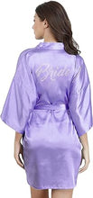 Load image into Gallery viewer, La Merchandise LAB1800 Women&#39;s Satin Short Bridal Party Robe - LILAC BRIDE - Masks LA Merchandise