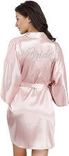 Load image into Gallery viewer, La Merchandise Women's Satin Short Bridal Party Robe - PINK BRIDE - Masks LA MERCHANDISES