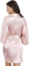 Load image into Gallery viewer, La Merchandise LAB1800 Women&#39;s Satin Short Bridal Party Robe - PINK BRIDE - Masks LA Merchandise