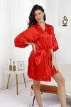 Load image into Gallery viewer, La Merchandise Women's Satin Short Bridal Party Robe - RED - Masks LA MERCHANDISES