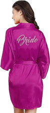 Load image into Gallery viewer, La Merchandise Women's Satin Short Bridal Party Robe - ROSE RED BRIDE - Masks LA MERCHANDISES