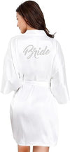 Load image into Gallery viewer, La Merchandise Women's Satin Short Bridal Party Robe - WHITE BRIDE - Masks LA MERCHANDISES