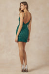 Load image into Gallery viewer, La Merchandise LAT870 Embroidered Sequin V-neck Short Homecoming Dress - - LA Merchandise