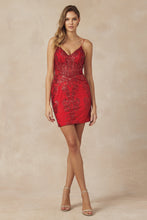 Load image into Gallery viewer, La Merchandise LAT874 Embellished Bodycon Party Corset Short Dress - RED - LA Merchandise