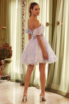 Load image into Gallery viewer, La Merchandise LAT891 Strapless Glitter Off Shoulder Cocktail Dress - - LA Merchandise