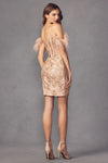Load image into Gallery viewer, La Merchandise LAT897 Glitter Corset Cocktail Feathers Short Dress - - LA Merchandise