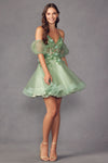 Load image into Gallery viewer, La Merchandise LAT901 Detachable Sleeves Butterfly A-line Short Dress - - LA Merchandise