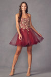 Load image into Gallery viewer, La Merchandise LAT902 Spaghetti Straps Corset Homecoming A-line Dress - BURGUNDY - LA Merchandise