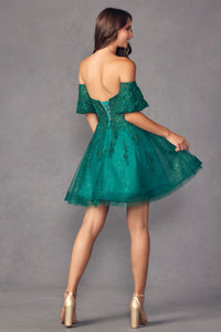 La Merchandise LAT909 Sweetheart Embroidered Homecoming Dress - - LA Merchandise